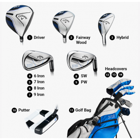SET JUNIOR CALLAWAY XT AZUL 11 PIEZAS