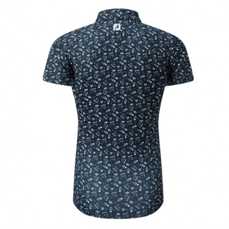 POLO FOOTJOY FLORAL PRINT LISLE LADY NAVY/WHITE