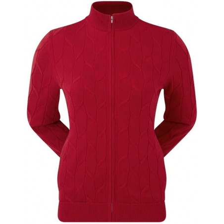JERSEY FOOTJOY FULL-ZIP LINED LADY RED