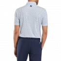 POLO FOOTJOY FIGURE PRINT LISLE WHT/NVY
