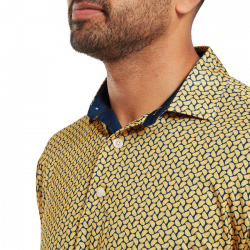 POLO FOOTJOY CITRUS PRINT LISLE TAXI/NAVY