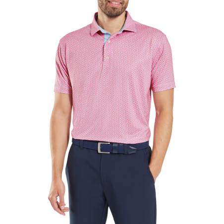 POLO FOOTJOY CITRUS PRINT LISLE LEMON/SKY