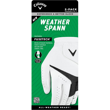 GUANTE DE GOLF CALLAWAY WEATHER SPANN 2PK BLANCO