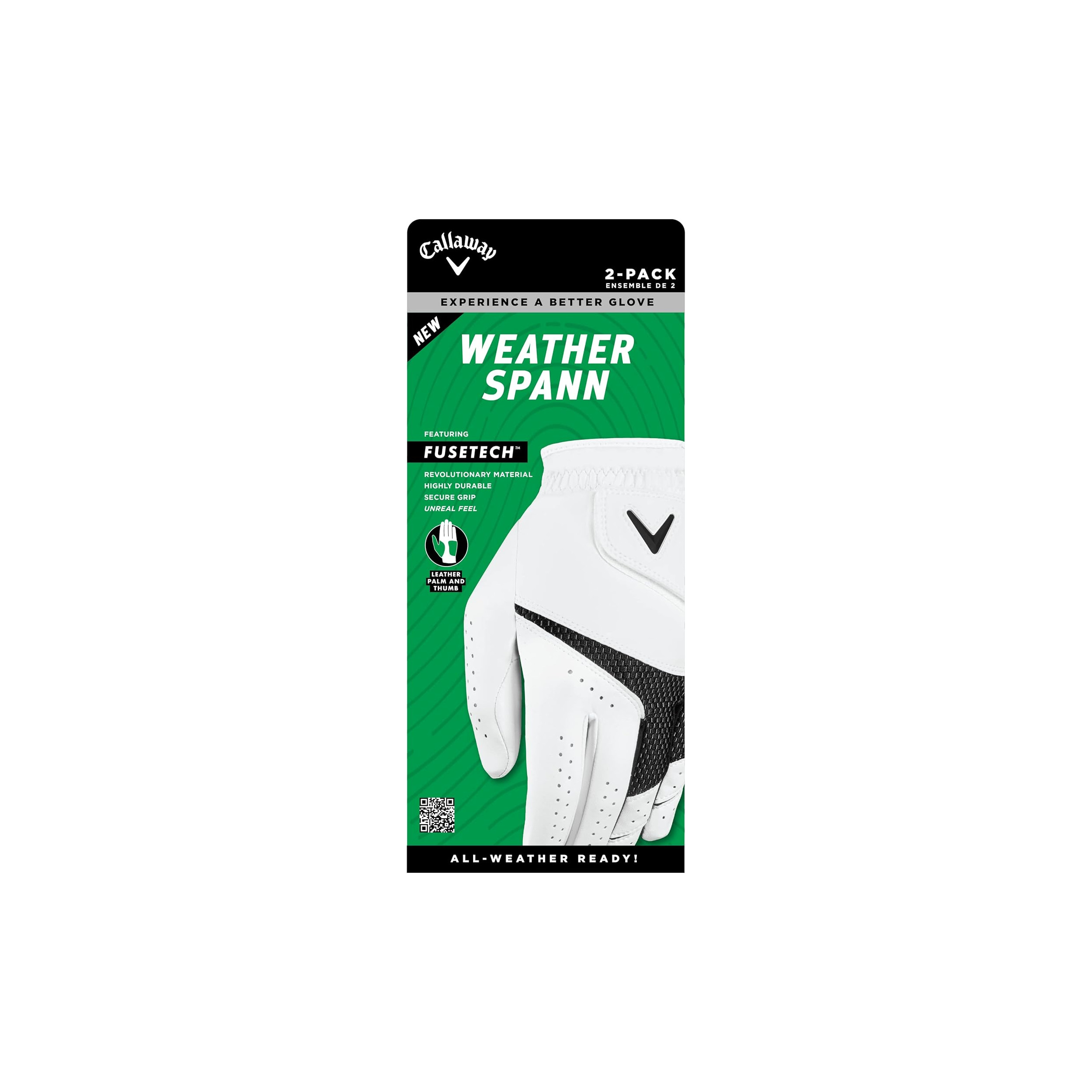 GUANTE DE GOLF CALLAWAY WEATHER SPANN 2PK BLANCO