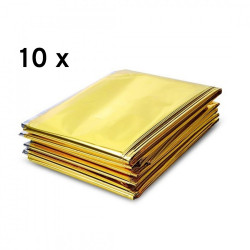 MANTA TÉRMICA DE EMERGENCIA ORO/PLATA 10 UDS