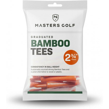 TEES DE MADERA MASTERS GOLF GRADUATED 70MM ORNG
