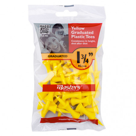 TEES DE PLASTICO MASTERS GOLF GRADUATED 45MM YLLW