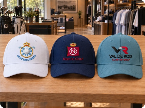 Gorras de golf con bordados personalizados para clubes