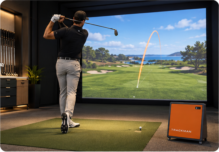 Entrenamiento de golf en simulador TrackMan